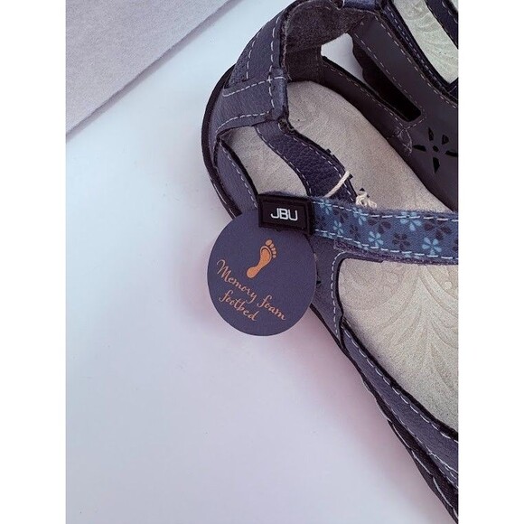 JBU Shoes  Women's 8M Wildflower Mary Jane Flat Navy Blue  Hook And Loop  NWT - Picture 4 of 8